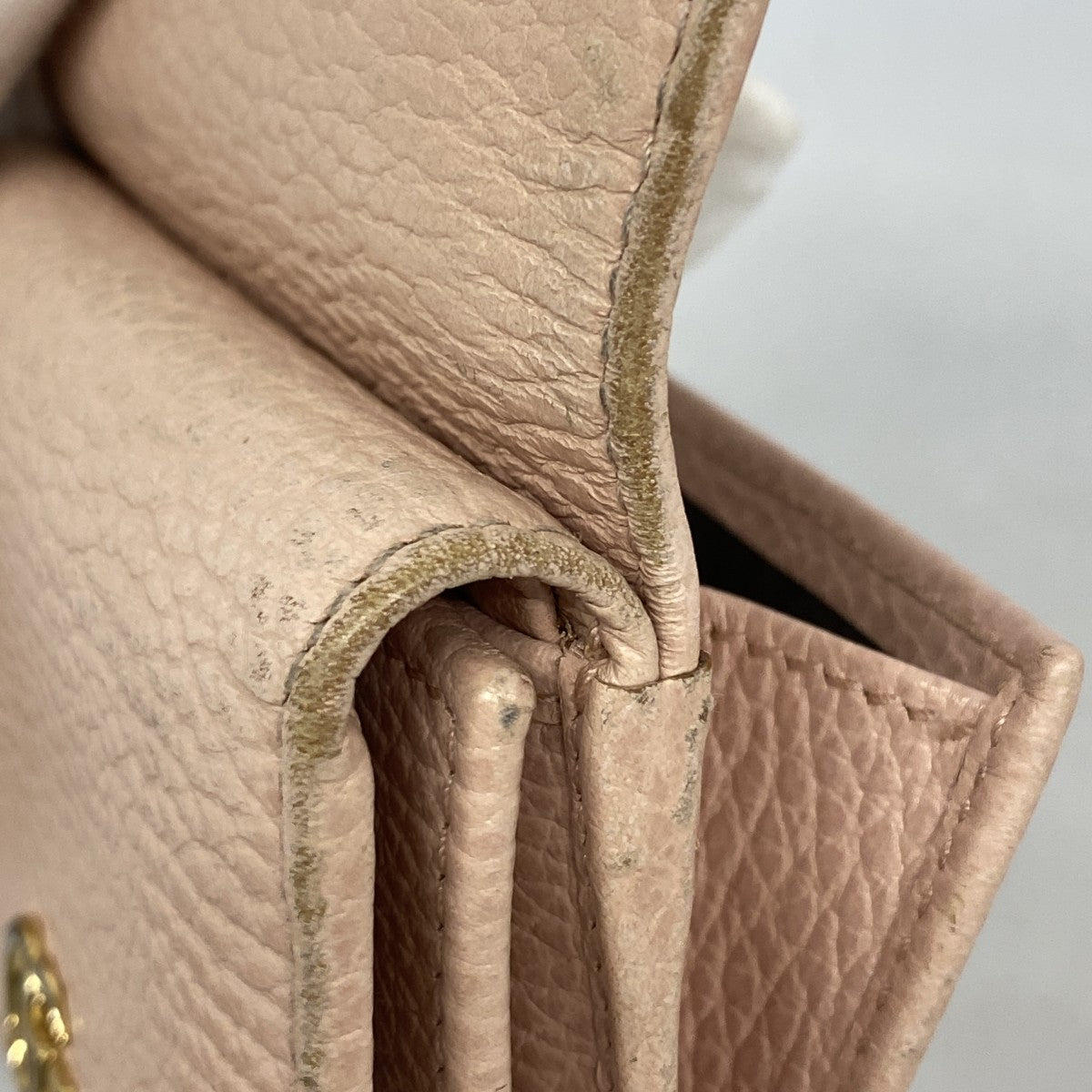 5oe4940-r】グッチ 三つ折り財布 GGマーモント 474746 レザー ピンク