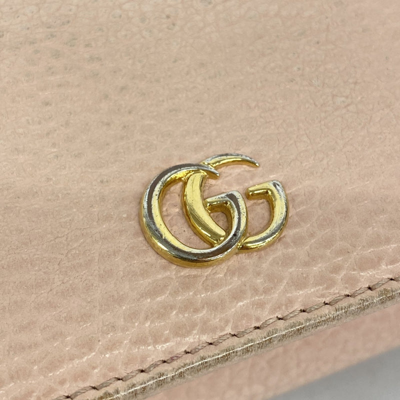 5oe4940-r】グッチ 三つ折り財布 GGマーモント 474746 レザー ピンク