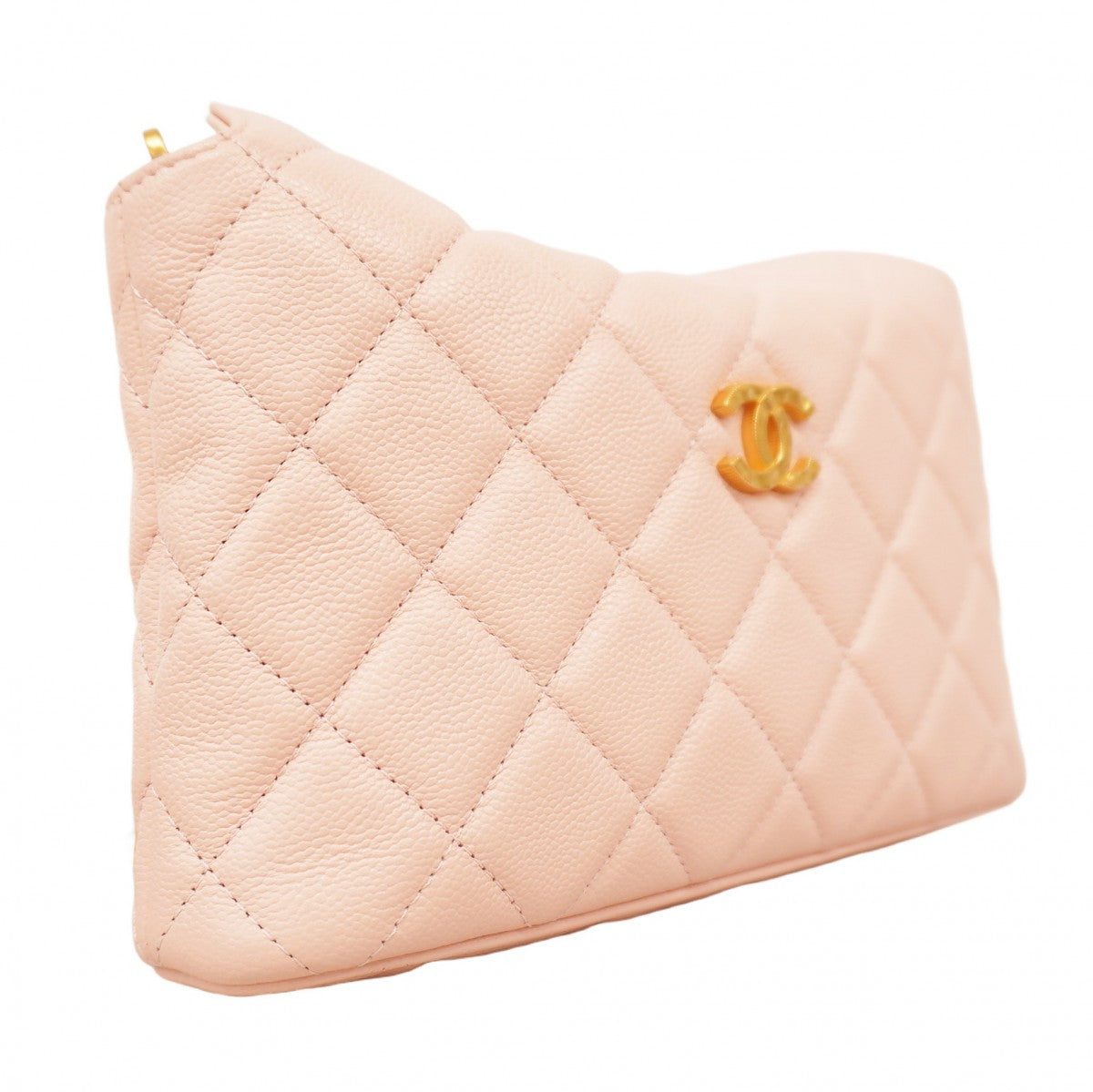 国内直営店購入CHANELシャネル キャビアスキンショルダーバッグピンクベージュ 国内直営店購入CHANELシャネル キャビアスキンショルダーバッグピンク