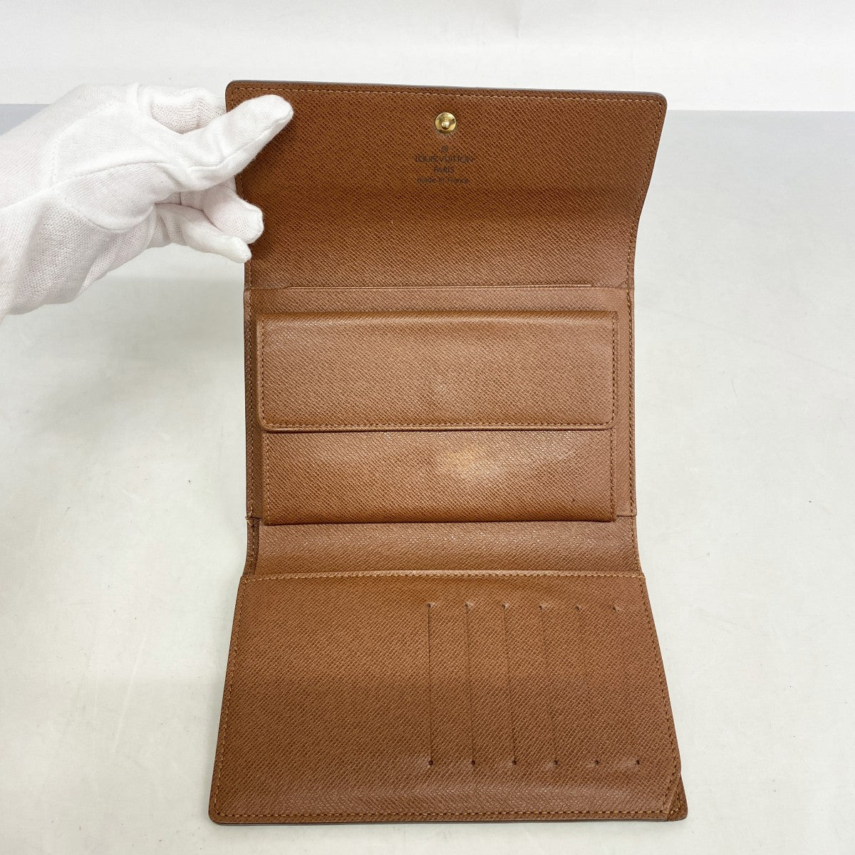 5oe5093】ルイヴィトン 三つ折り財布 モノグラム ポルトトレゾール