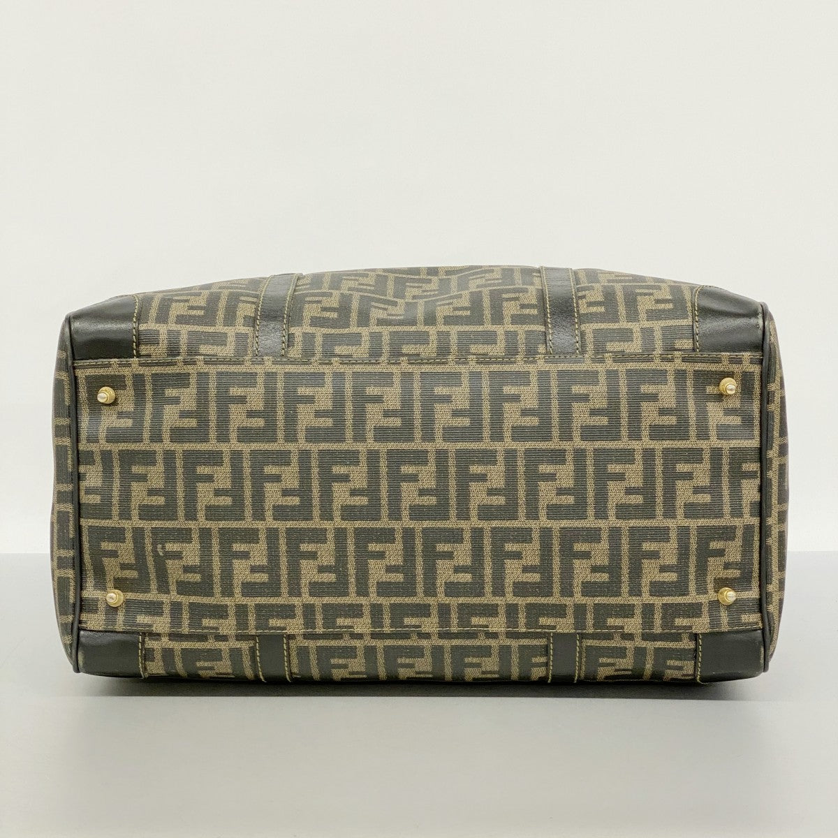 5oe5132】フェンディ ボストンバッグ ズッカ PVC ブラウン ブラック