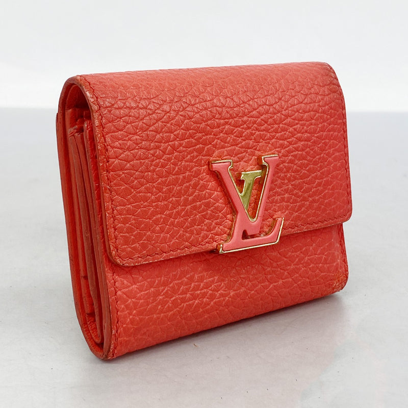 LV レッド 三つ折り財布　カプシーヌ 5oe5163】ルイヴィトン 三つ折り財布 トリヨン ポルトフォイユ