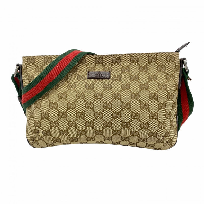 5oe5177】グッチ ショルダーバッグ GGキャンバス/シェリーライン