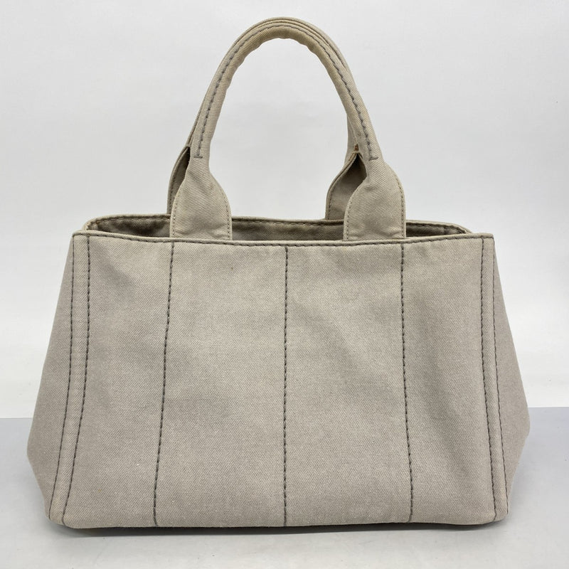 5oe5195】プラダ トートバッグ カナパ キャンバス ライトグレー