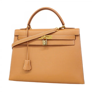 【5oe5363-h】エルメス ハンドバッグ ケリー32 クシュベル ナチュラルサブレ ゴールド金具 〇Y刻印 2wayバッグ【中古】レディース