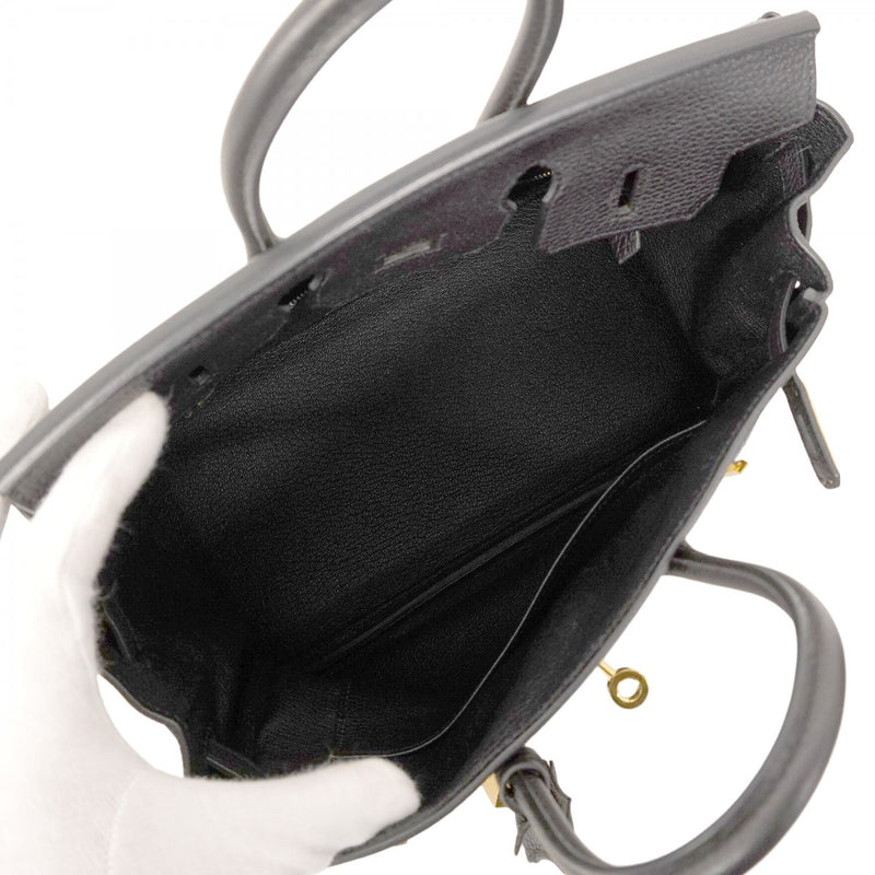 ★SALE【5oe5508-g-h】エルメス ハンドバッグ バーキン25 トゴ ブラック ゴールド金具 B刻印【中古】レディース
