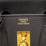 ★SALE【5oe5508-g-h】エルメス ハンドバッグ バーキン25 トゴ ブラック ゴールド金具 B刻印【中古】レディース
