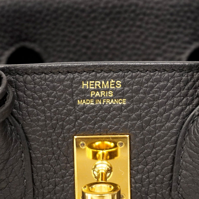 ★SALE【5oe5508-g-h】エルメス ハンドバッグ バーキン25 トゴ ブラック ゴールド金具 B刻印【中古】レディース
