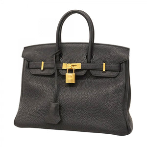 【5oe5508-g-h】エルメス ハンドバッグ バーキン25 トゴ ブラック ゴールド金具 B刻印【中古】レディース