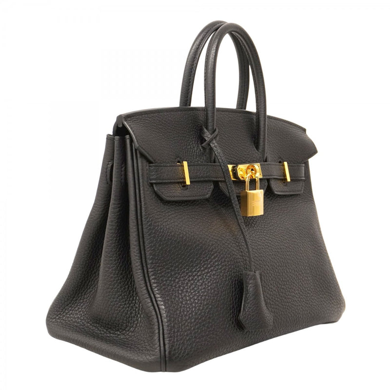 ★SALE【5oe5508-g-h】エルメス ハンドバッグ バーキン25 トゴ ブラック ゴールド金具 B刻印【中古】レディース