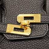 ★SALE【5oe5508-g-h】エルメス ハンドバッグ バーキン25 トゴ ブラック ゴールド金具 B刻印【中古】レディース