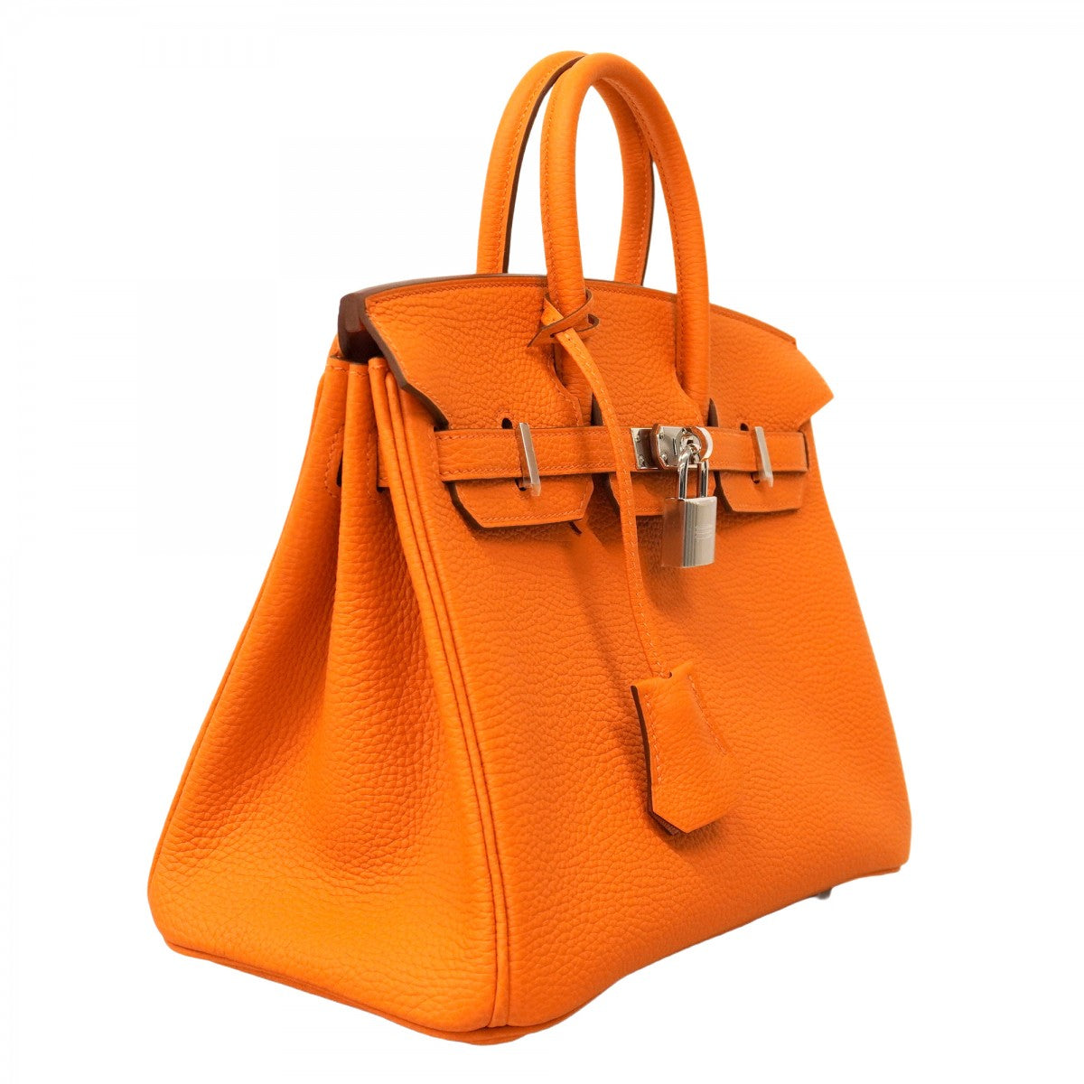 ★在庫処分★最終価格★SALE【5oe5541-g-h】エルメス ハンドバッグ バーキン25 トゴ オレンジ シルバー金具 K刻印【中古】レディース