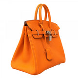 ★在庫処分★最終価格★SALE【5oe5541-g-h】エルメス ハンドバッグ バーキン25 トゴ オレンジ シルバー金具 K刻印【中古】レディース