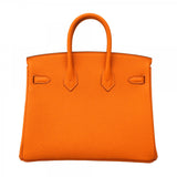 ★在庫処分★最終価格★SALE【5oe5541-g-h】エルメス ハンドバッグ バーキン25 トゴ オレンジ シルバー金具 K刻印【中古】レディース