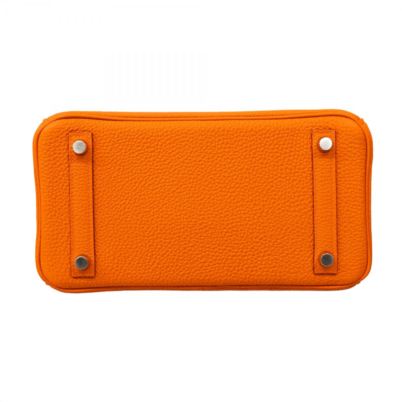 ★在庫処分★最終価格★SALE【5oe5541-g-h】エルメス ハンドバッグ バーキン25 トゴ オレンジ シルバー金具 K刻印【中古】レディース