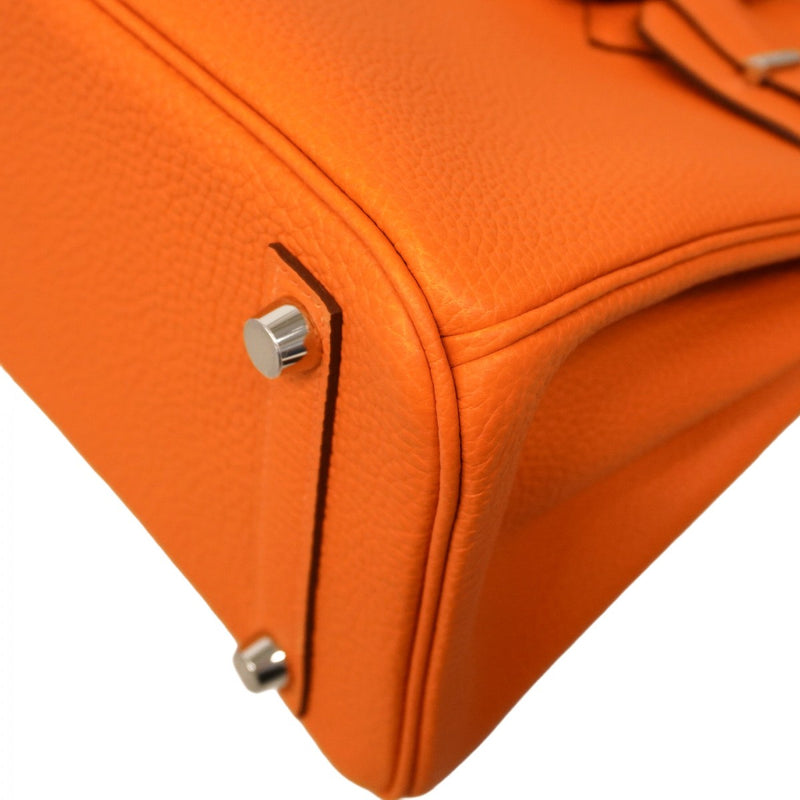 ★在庫処分★最終価格★SALE【5oe5541-g-h】エルメス ハンドバッグ バーキン25 トゴ オレンジ シルバー金具 K刻印【中古】レディース
