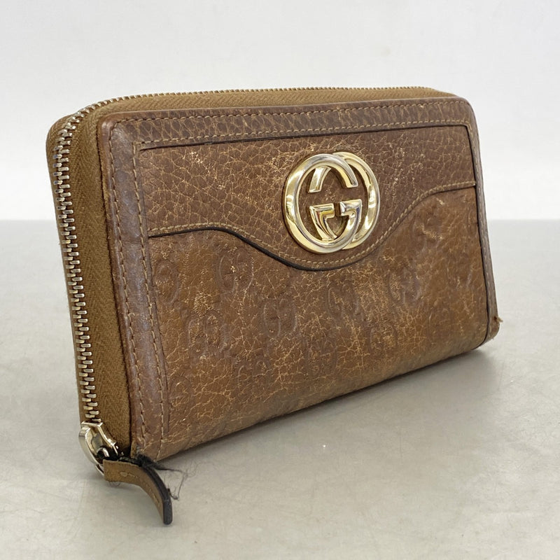 5oe5710】グッチ 長財布 グッチシマ 308012 レザー ブラウン