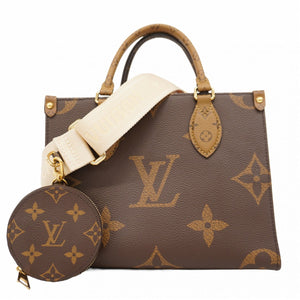 【5oe5729-h】ルイヴィトン ハンドバッグ モノグラム・ジャイアント リバース オンザゴーPM M46373 ブラウン 2wayバッグ【中古】レディース