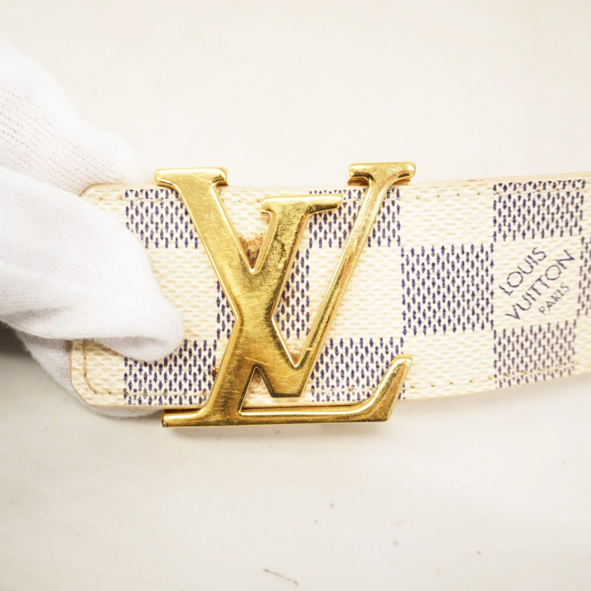 5oe6131】ルイヴィトン ベルト ダミエ・アズール サンチュールLV