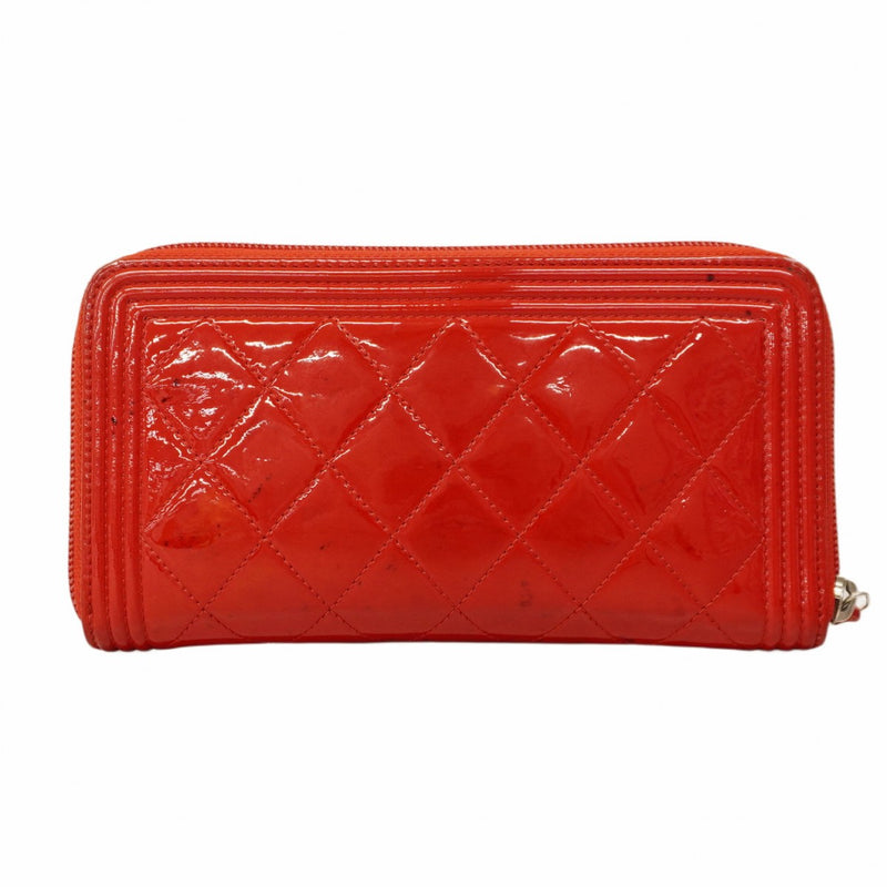 5oe6216】シャネル 長財布 ボーイシャネル パテントレザー レッド