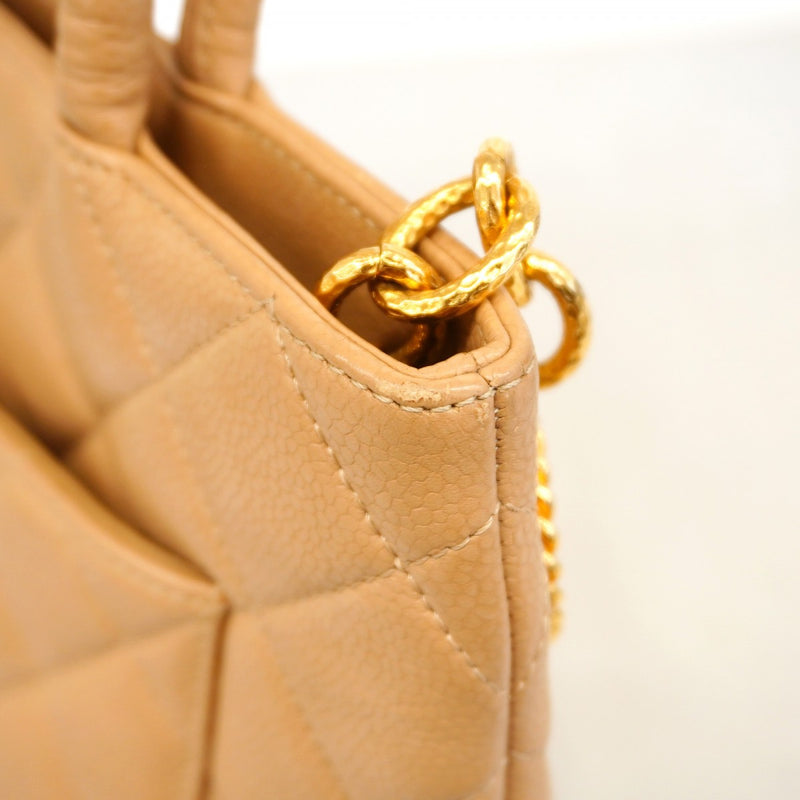 5oe6260】シャネル トートバッグ 復刻トート キャビアスキン ベージュ