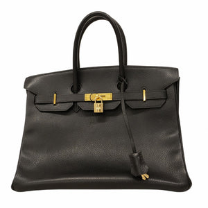 【5oe6269】エルメス ハンドバッグ バーキン35 アルデンヌ ブラック ゴールド金具 □C刻印【中古】レディース