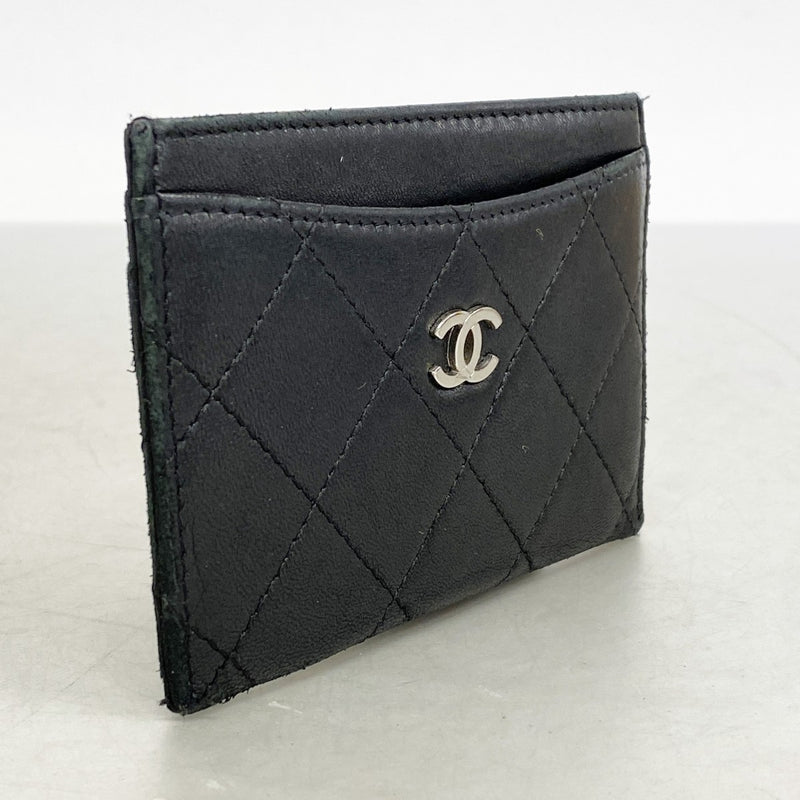 5pa0048】シャネル カードケース マトラッセ ラムスキン ブラック