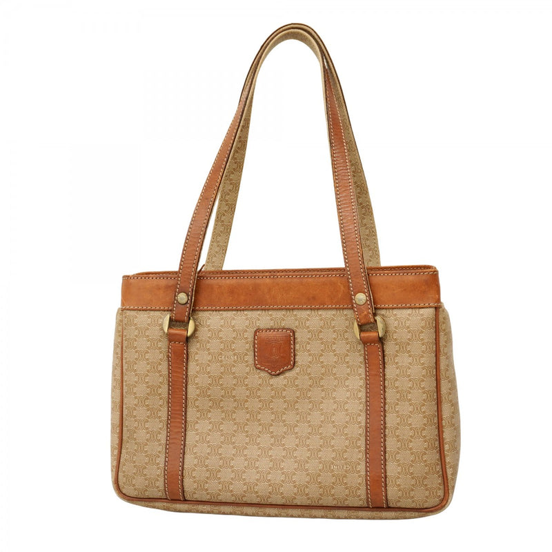 5pa0082】セリーヌ ハンドバッグ マカダム PVC ベージュ ライト