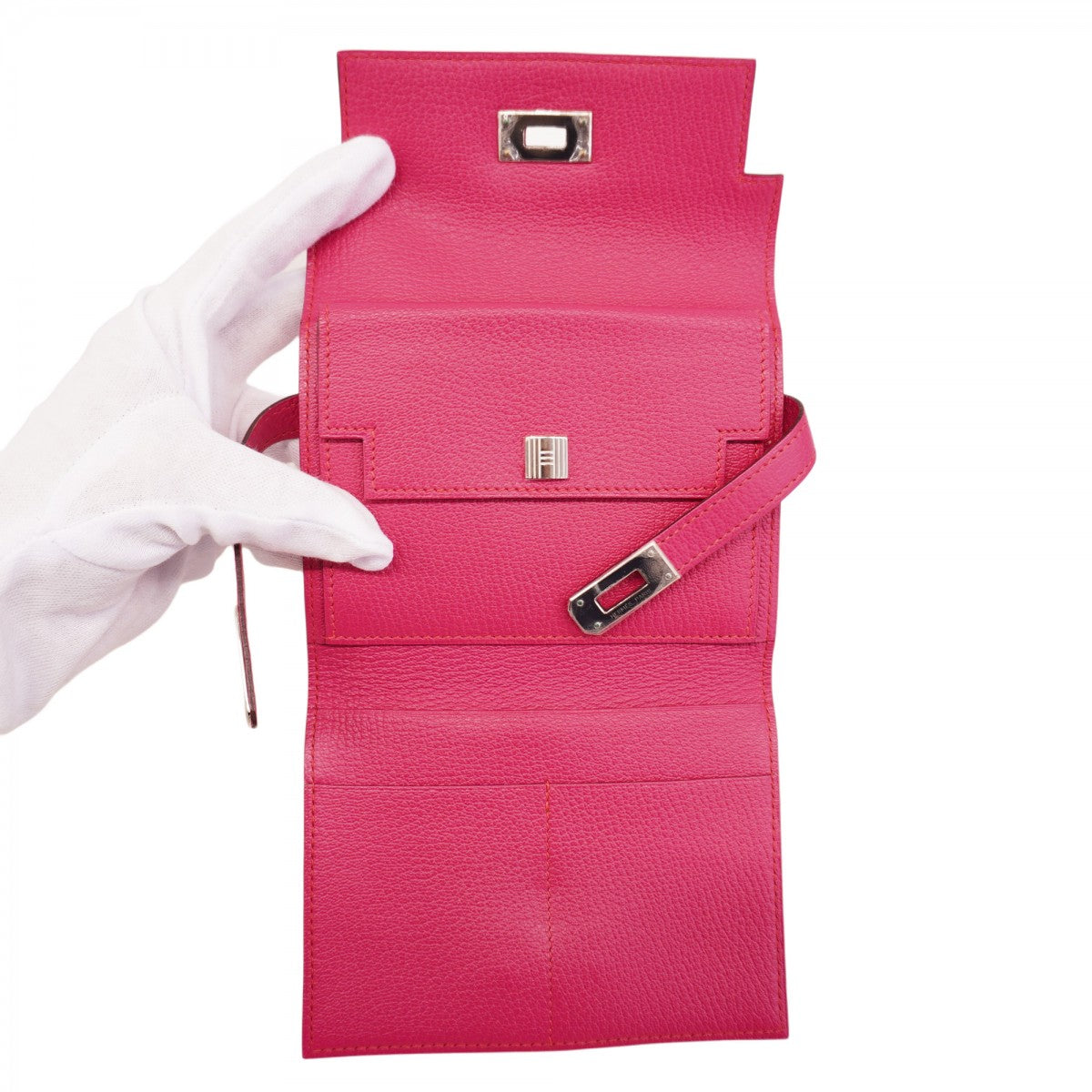 5pa0149-h】エルメス 三つ折り財布 ケリーウォレットコンパクト