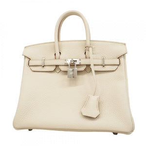 【5pa0482-g-h】エルメス ハンドバッグ バーキン25 トリヨンクレマンス ベトン シルバー金具 K刻印【中古】レディース
