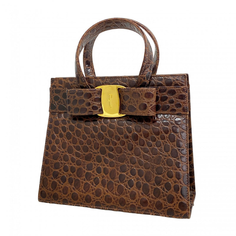 5pa0502】サルヴァトーレフェラガモ ハンドバッグ ヴァラ レザー