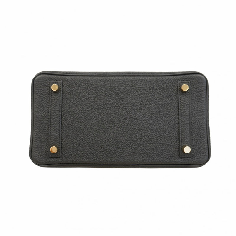 ★最終価格★SALE【5pa0523-g-h】エルメス ハンドバッグ バーキン25 ヴェルソ トゴ ブラック ブルーサフィール ゴールド金具 W刻印【中古】レディース
