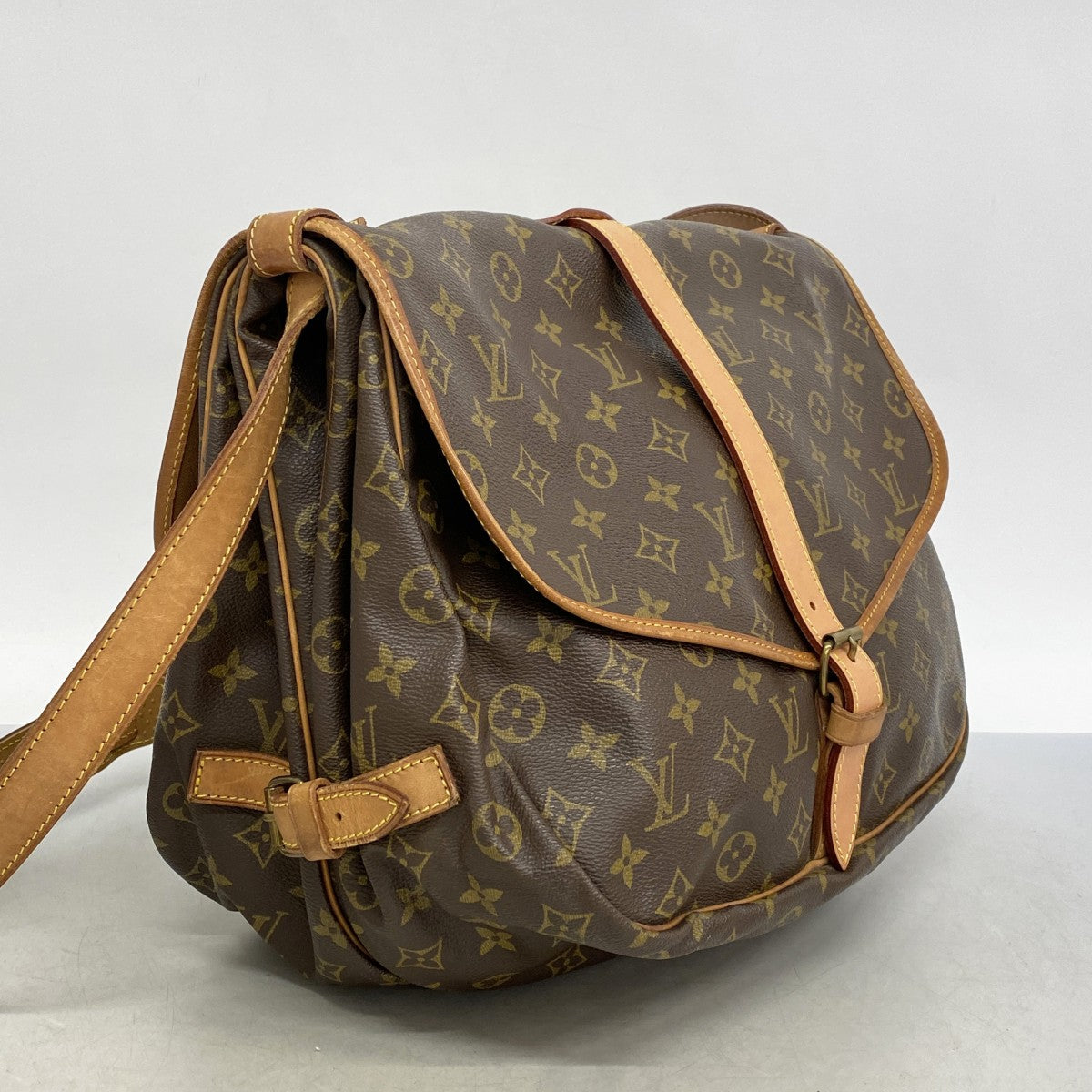 5pa0661】ルイヴィトン ショルダーバッグ モノグラム ソミュール35