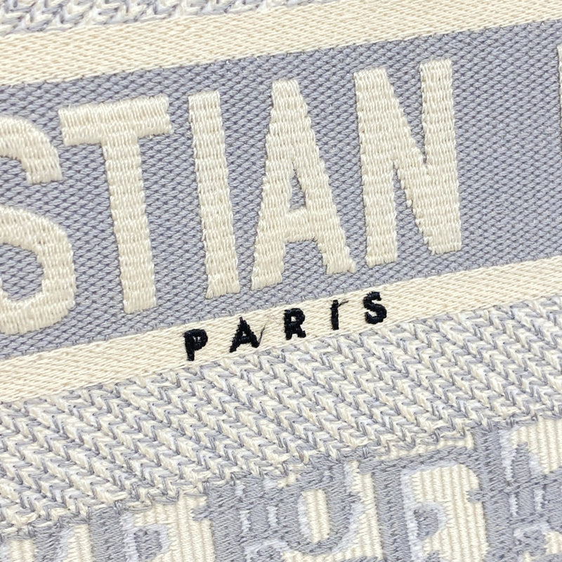 【5pa0882-h】クリスチャンディオール トートバッグ ブックトート キャンバス グレー【中古】レディース