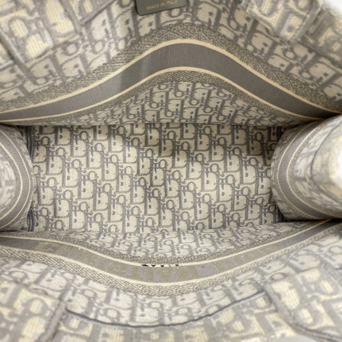 【5pa0882-h】クリスチャンディオール トートバッグ ブックトート キャンバス グレー【中古】レディース