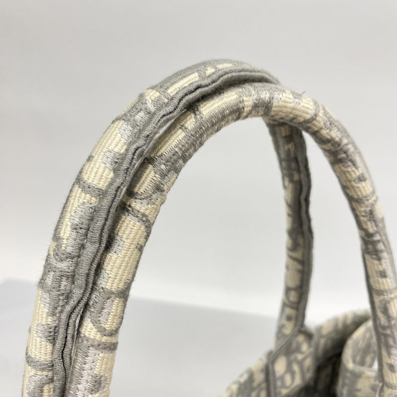 【5pa0882-h】クリスチャンディオール トートバッグ ブックトート キャンバス グレー【中古】レディース