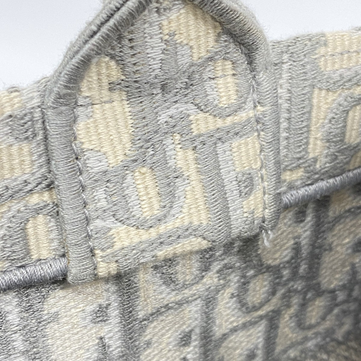 【5pa0882-h】クリスチャンディオール トートバッグ ブックトート キャンバス グレー【中古】レディース