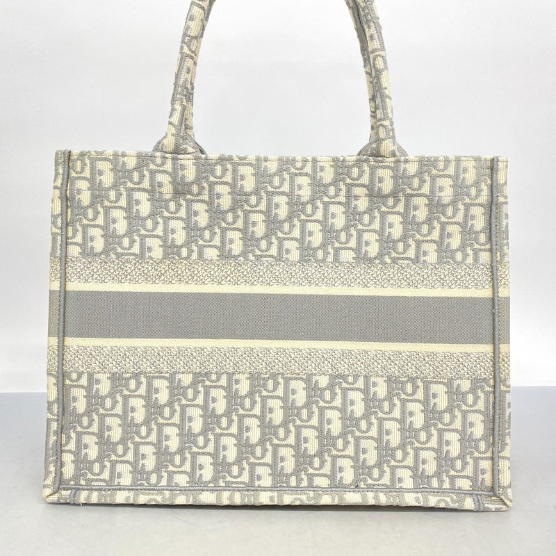 【5pa0882-h】クリスチャンディオール トートバッグ ブックトート キャンバス グレー【中古】レディース