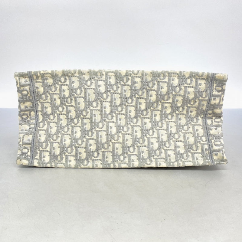 【5pa0882-h】クリスチャンディオール トートバッグ ブックトート キャンバス グレー【中古】レディース