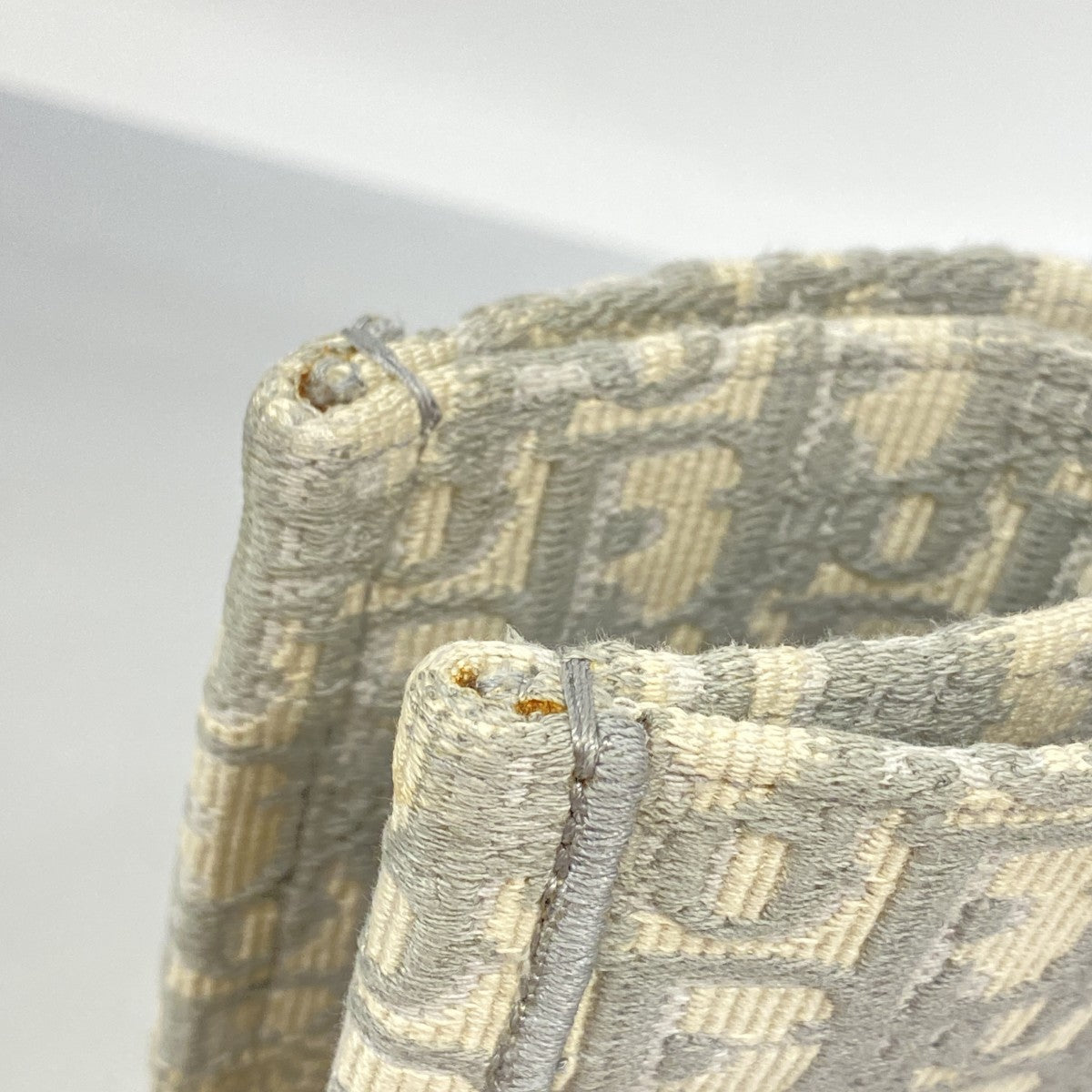 【5pa0882-h】クリスチャンディオール トートバッグ ブックトート キャンバス グレー【中古】レディース