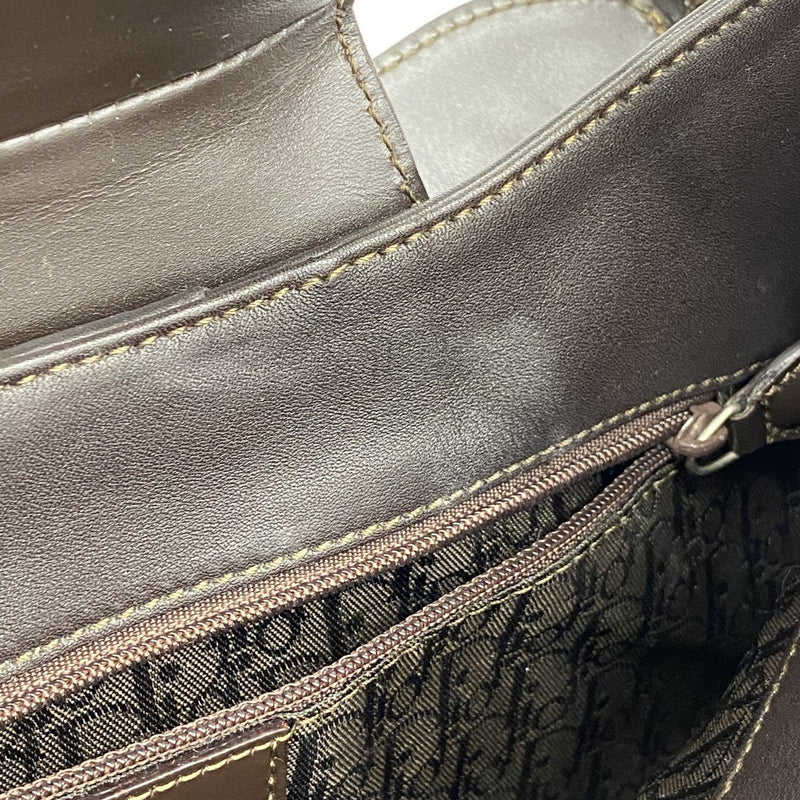 【5pa0883-h】クリスチャンディオール ショルダーバッグ ストリートシック レザー ダークブラウン シルバー金具【中古】レディース