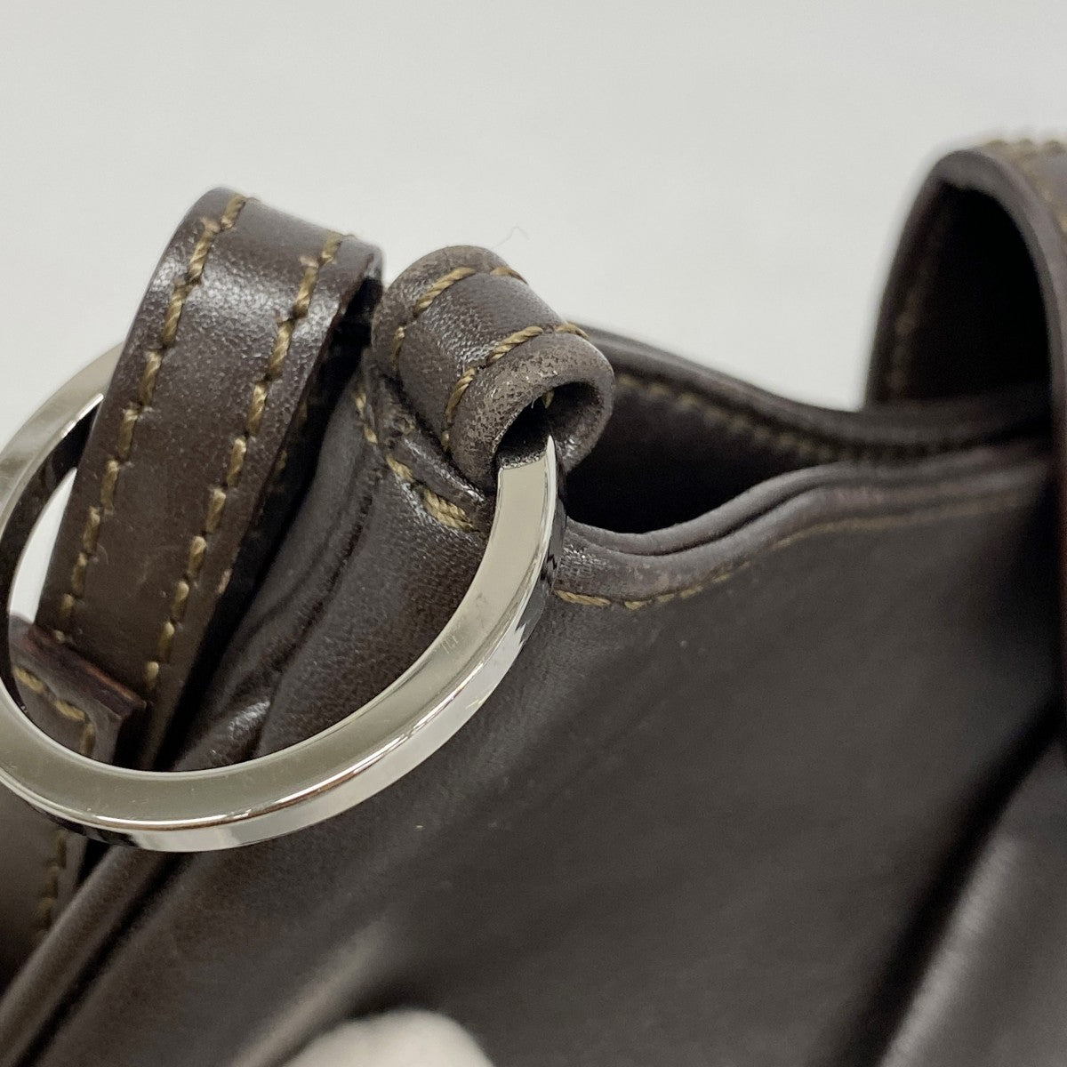 【5pa0883-h】クリスチャンディオール ショルダーバッグ ストリートシック レザー ダークブラウン シルバー金具【中古】レディース