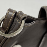 【5pa0883-h】クリスチャンディオール ショルダーバッグ ストリートシック レザー ダークブラウン シルバー金具【中古】レディース