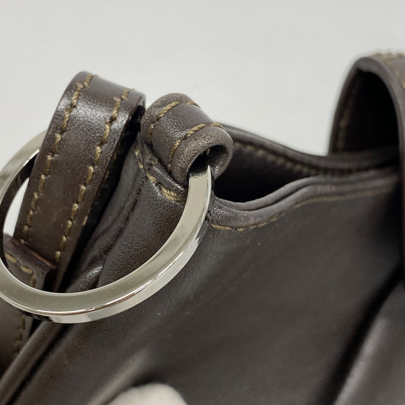 【5pa0883-h】クリスチャンディオール ショルダーバッグ ストリートシック レザー ダークブラウン シルバー金具【中古】レディース