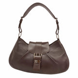 【5pa0883-h】クリスチャンディオール ショルダーバッグ ストリートシック レザー ダークブラウン シルバー金具【中古】レディース