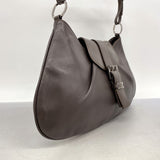 【5pa0883-h】クリスチャンディオール ショルダーバッグ ストリートシック レザー ダークブラウン シルバー金具【中古】レディース