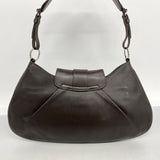 【5pa0883-h】クリスチャンディオール ショルダーバッグ ストリートシック レザー ダークブラウン シルバー金具【中古】レディース