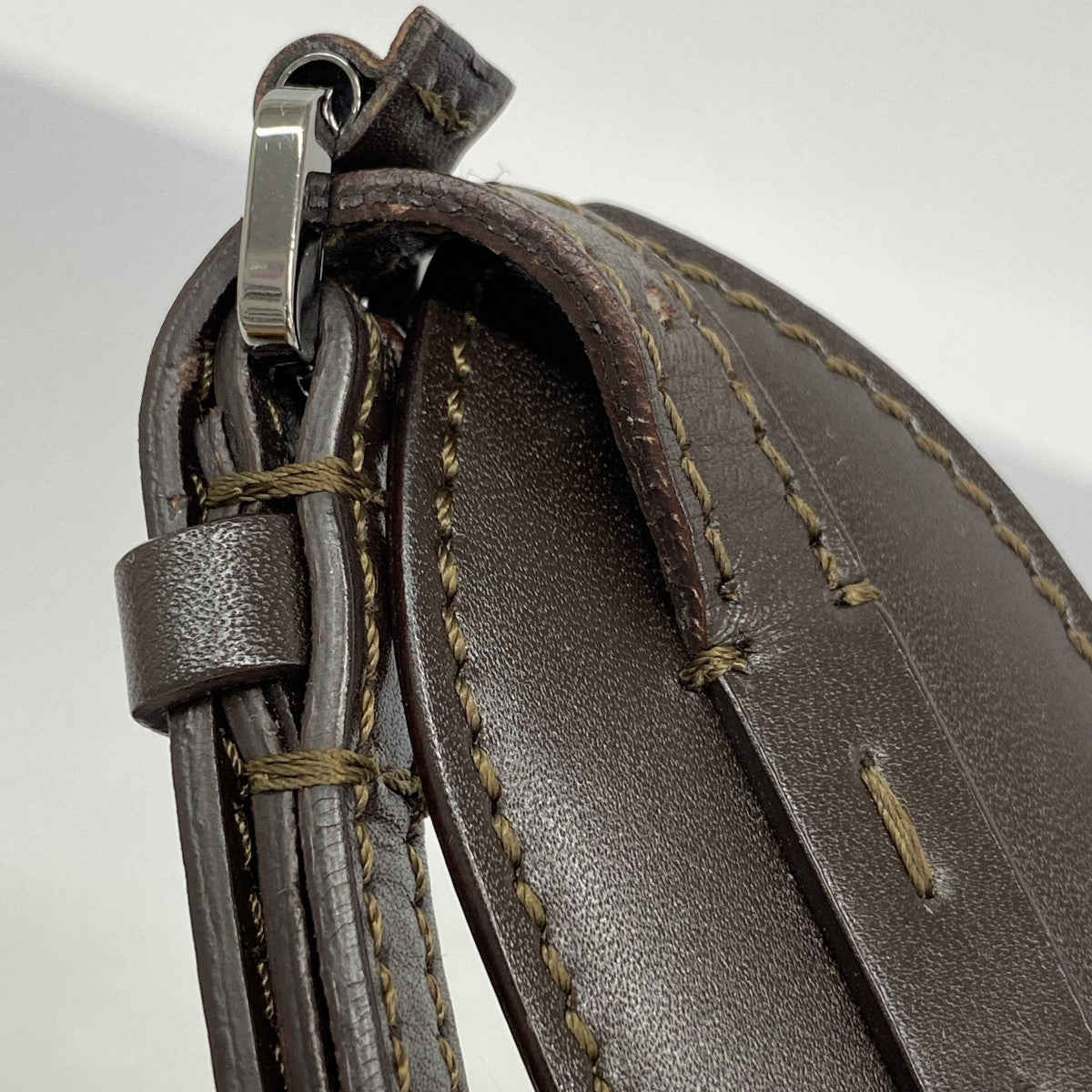 【5pa0883-h】クリスチャンディオール ショルダーバッグ ストリートシック レザー ダークブラウン シルバー金具【中古】レディース