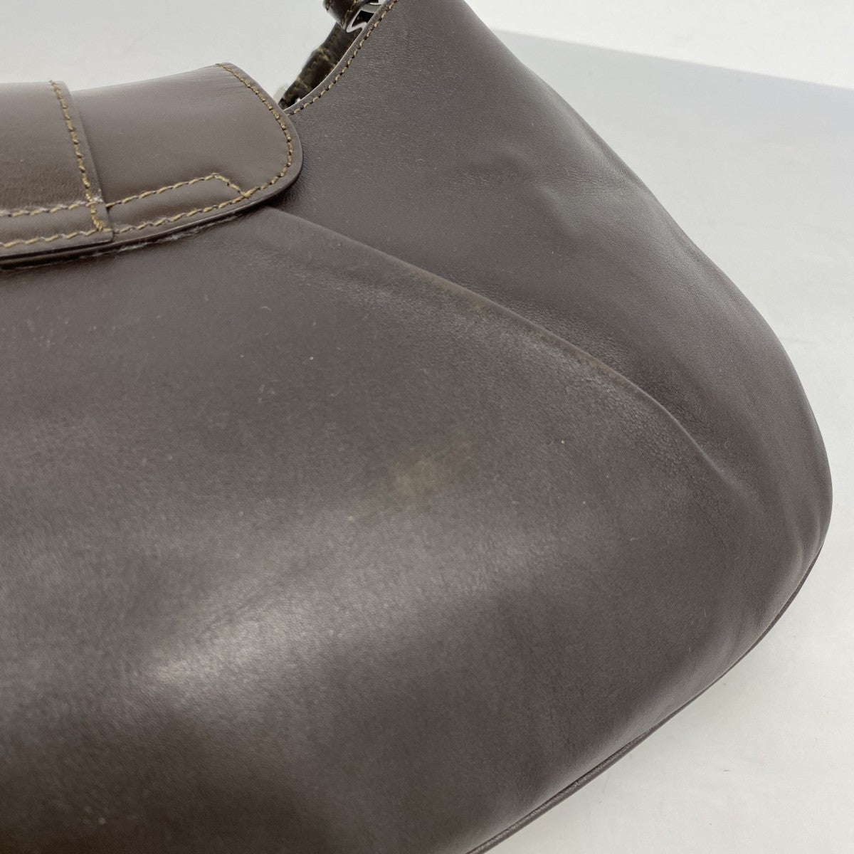 【5pa0883-h】クリスチャンディオール ショルダーバッグ ストリートシック レザー ダークブラウン シルバー金具【中古】レディース