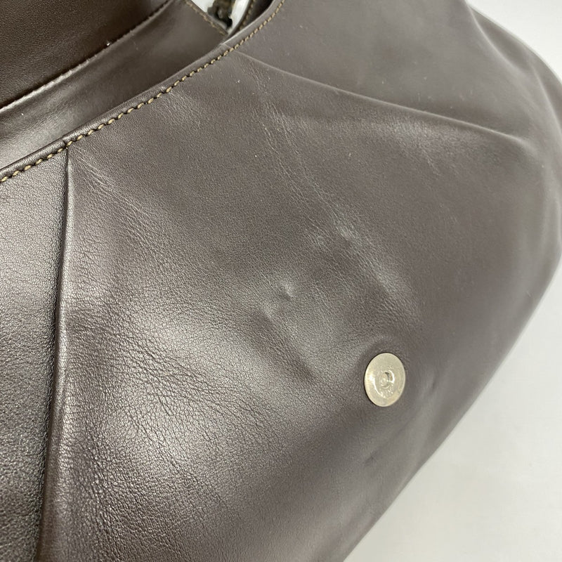 【5pa0883-h】クリスチャンディオール ショルダーバッグ ストリートシック レザー ダークブラウン シルバー金具【中古】レディース